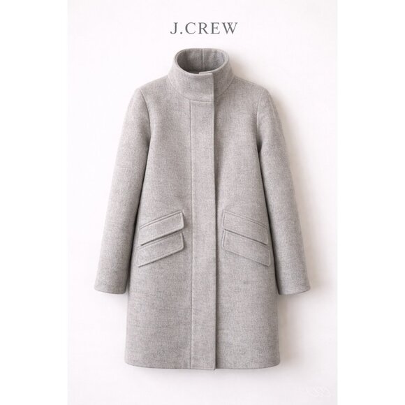 J.Crew Cocoon Coat Italian Stadium-Cloth Wool Blend Gray Size 2 - Picture 1 of 7